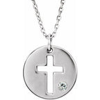 Pierced Cross Disc Necklace
