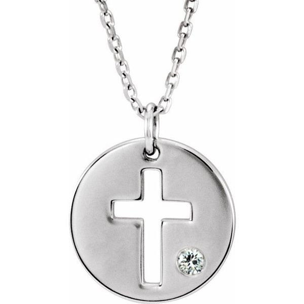 Pierced Cross Disc Necklace