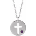Pierced Cross Disc Necklace