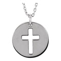 Pierced Cross Disc Necklace