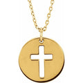 Pierced Cross Disc Necklace