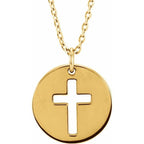 Pierced Cross Disc Necklace