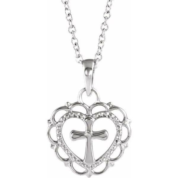 Youth Heart with Cross Necklace
