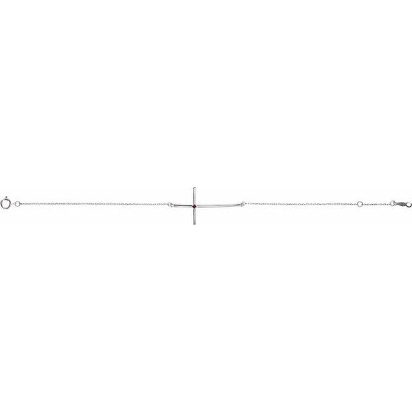 Accented Sideways Cross Bracelet - Image 2