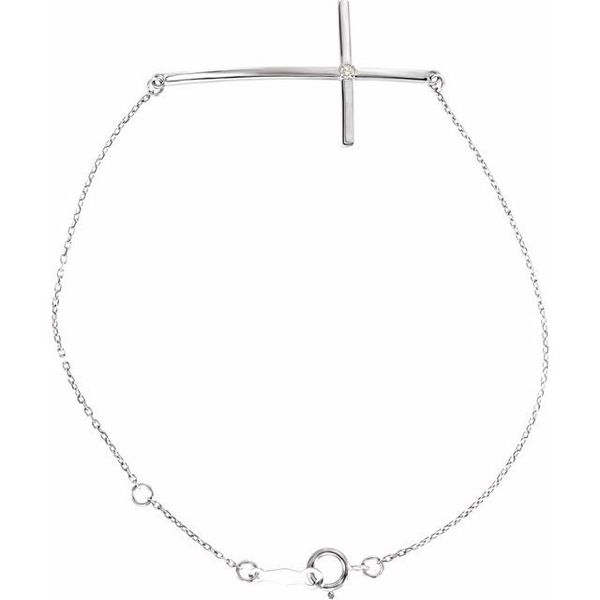 Accented Sideways Cross Bracelet