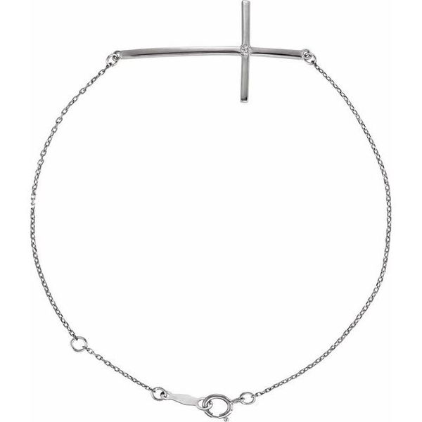 Accented Sideways Cross Bracelet - Image 2
