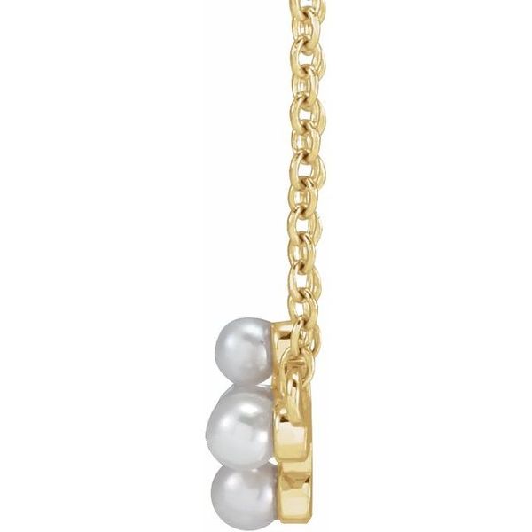 Pearl Sideways Cross Necklace - Image 2