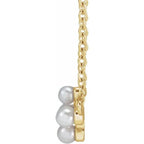 Pearl Sideways Cross Necklace - Image 2