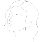 Pearl Cross Hoop Earrings - Image 3