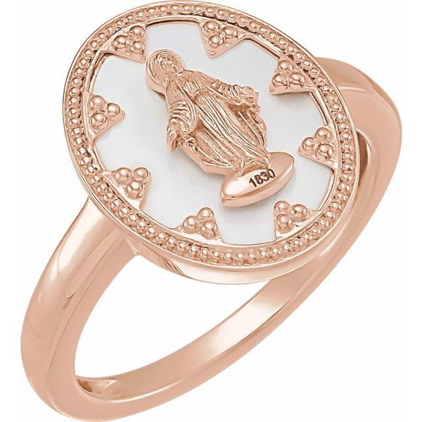 Enamel Miraculous Medal Ring