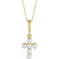 Pearl Youth Cross Necklace