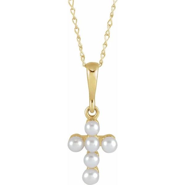 Pearl Youth Cross Necklace