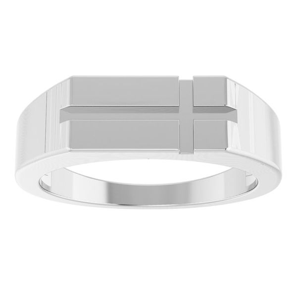 Rectangle Cross Signet Ring - Image 3