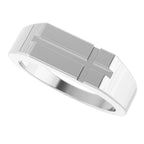 Rectangle Cross Signet Ring - Image 5