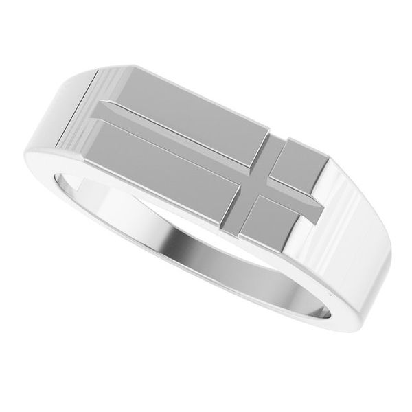 Rectangle Cross Signet Ring - Image 5
