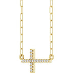 Accented Sideways Cross Necklace - Image 2