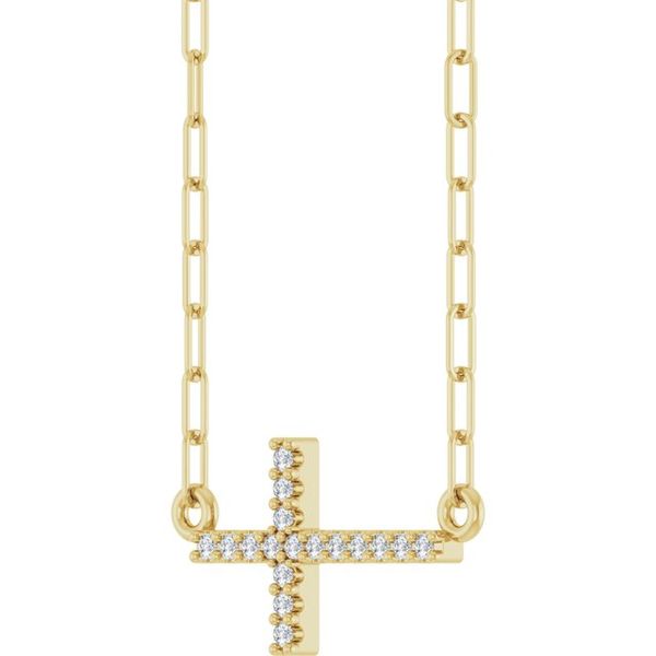 Accented Sideways Cross Necklace - Image 2