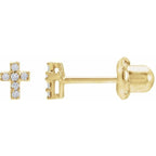 Accented Cross Inverness® Piercing Stud Earrings