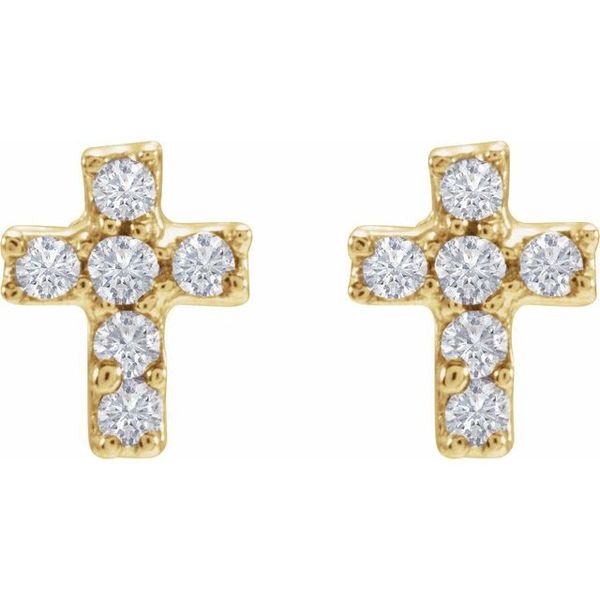 Accented Cross Inverness® Piercing Stud Earrings - Image 2