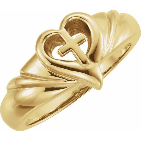 Heart & Cross Ring