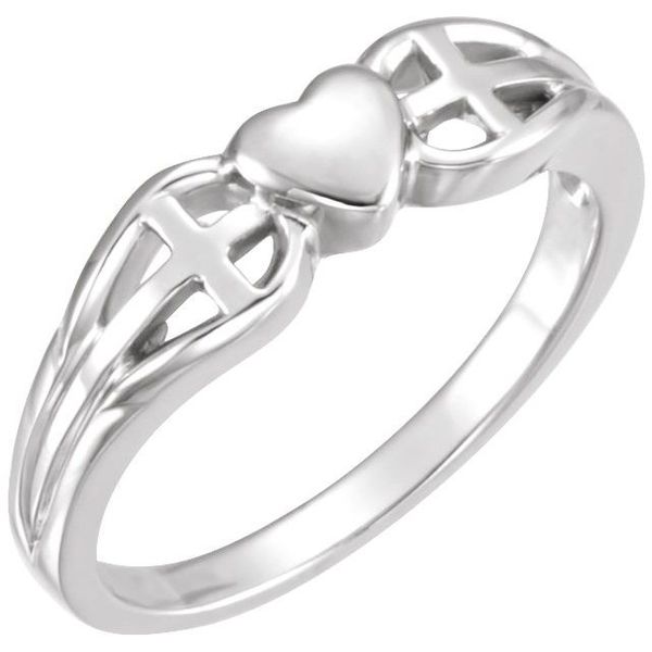 Heart & Cross Ring