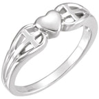 Heart & Cross Ring