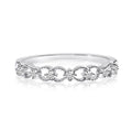14K White Gold Diamond Braided Stackable Band