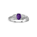14k White Gold Oval Amethyst Ring
