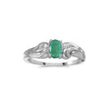 14k White Gold Oval Emerald Ring