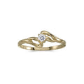 10k Yellow Gold Round White Topaz Ring