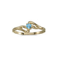 10k Yellow Gold Round Blue Topaz Ring