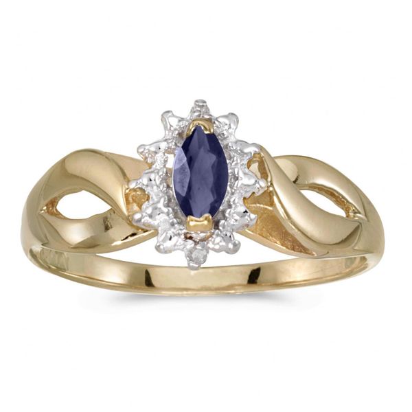 14k Yellow Gold Marquise And Diamond Ring