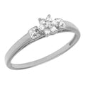 Sterling Silver Diamond Cluster Ring