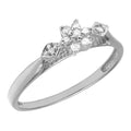 Sterling Silver Diamond Cluster Ring