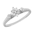 Sterling Silver Diamond Cluster Ring