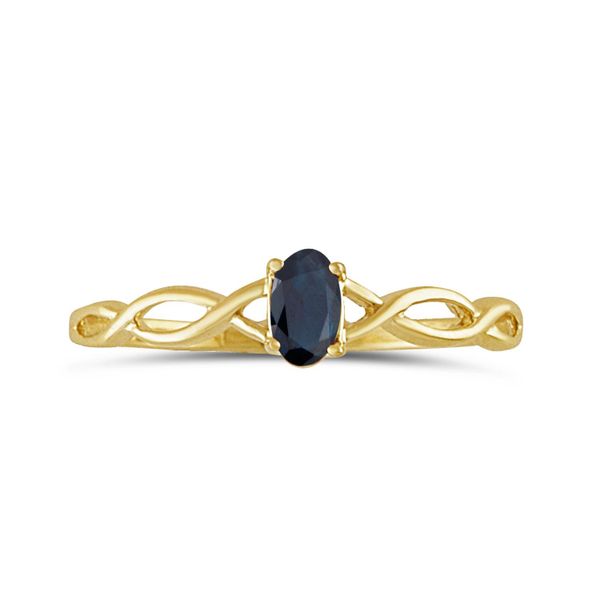 14k Yellow Gold Oval Sapphire Ring