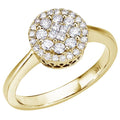 14K Yellow Gold .50 Ct Diamond Cluster Ring