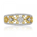14k Two Tone Filigree Diamond Fashion Band