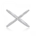 14K White Gold .46 Ct Diamond ^X^ Fashion Ring
