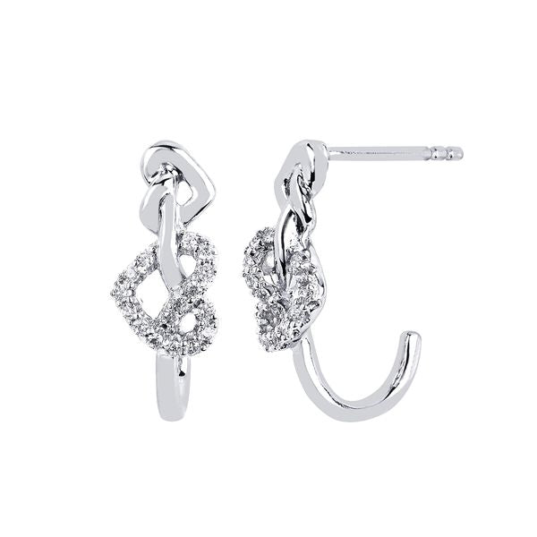 Sterling Silver Diamond Earrings