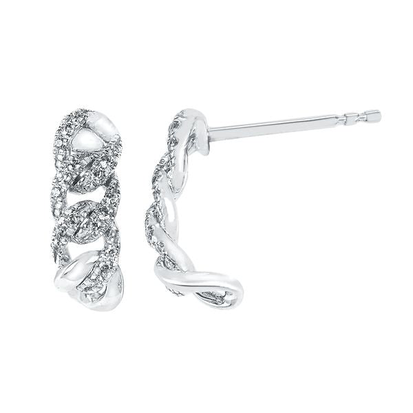 Sterling Silver Diamond Earrings