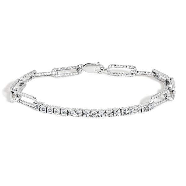 Sterling Silver Diamond Bracelet