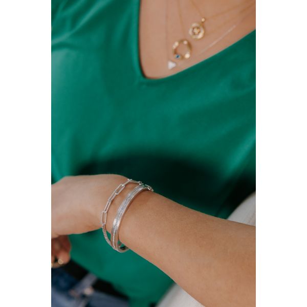 Sterling Silver Diamond Bracelet - Image 4