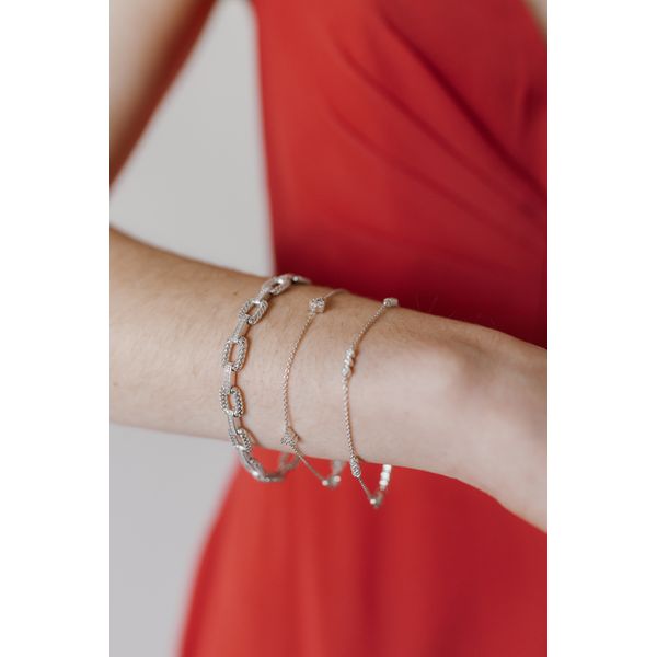 Sterling Silver Diamond Bracelet - Image 4
