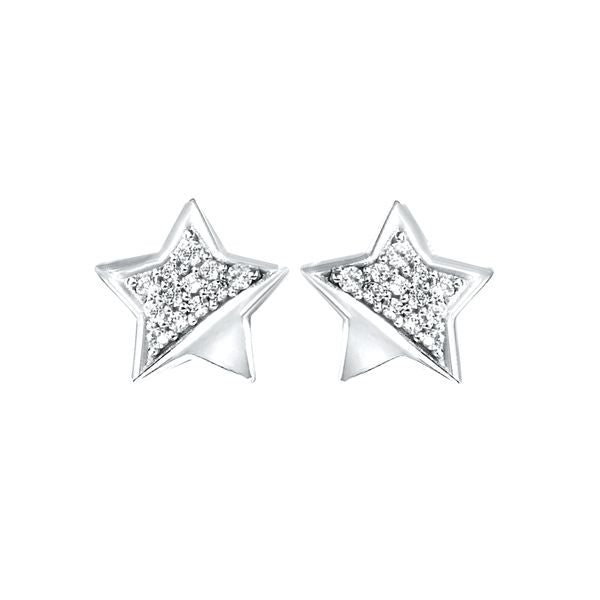 Sterling Silver Diamond Earrings