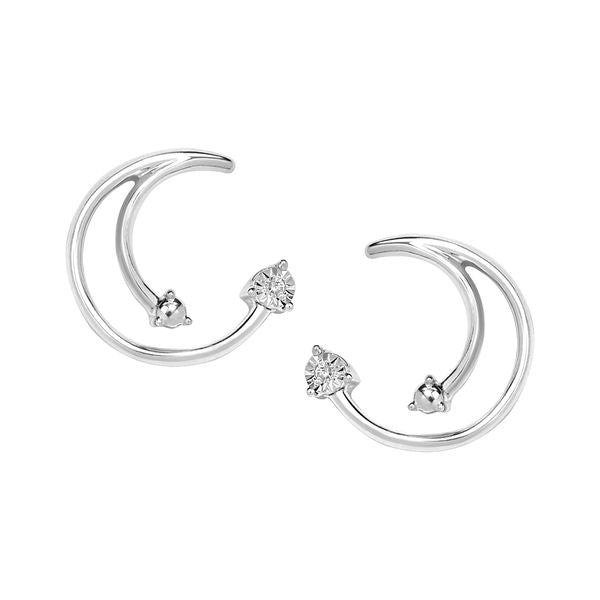 Sterling Silver Diamond Earrings