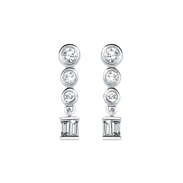 Sterling Silver Diamond Earrings
