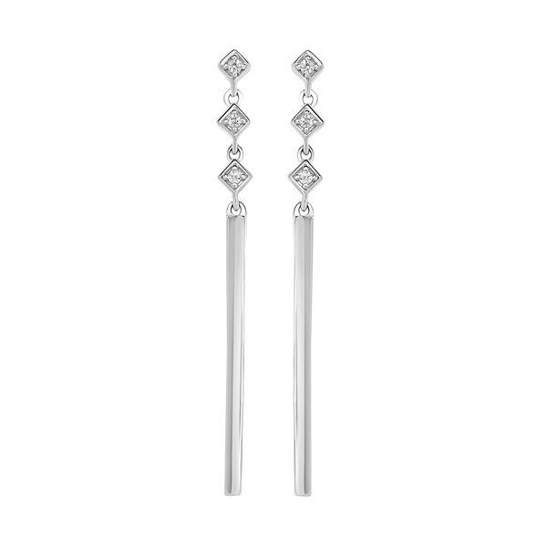Sterling Silver Diamond Earrings