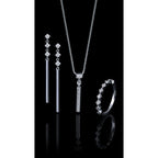Sterling Silver Diamond Earrings - Image 2