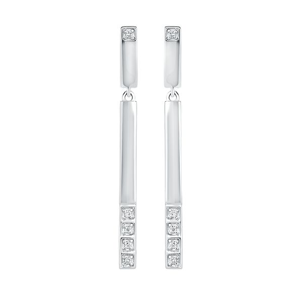 Sterling Silver Diamond Earrings